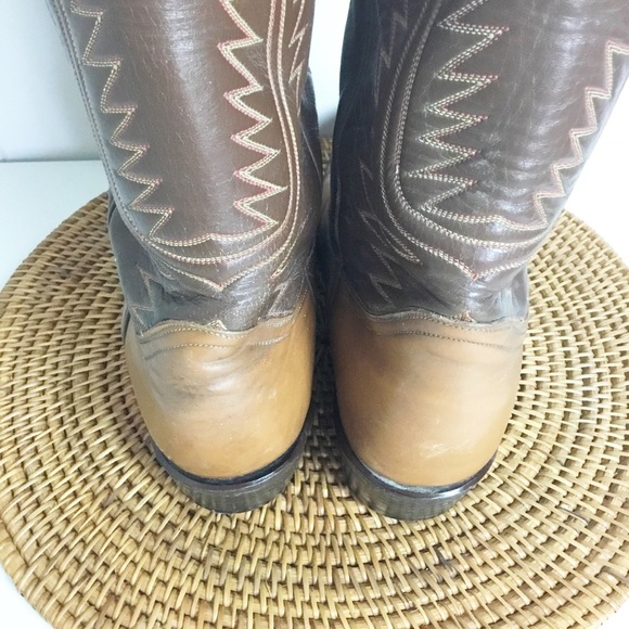 Tony Lama men's round toe leather boots, SZ 11.5AA AZTEC USA MADE Men’s - Picture 6 of 7